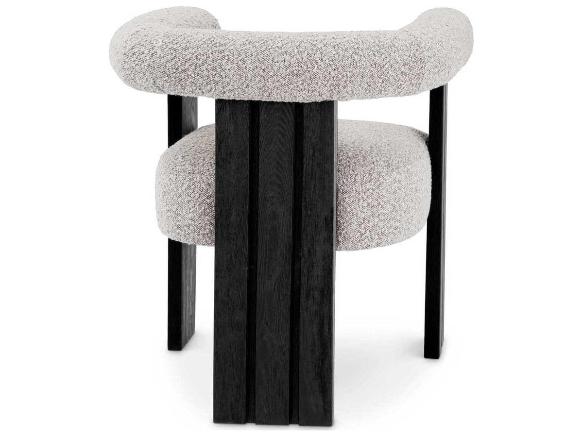 Percy Hardwood Black Upholstered Arm Dining Chair