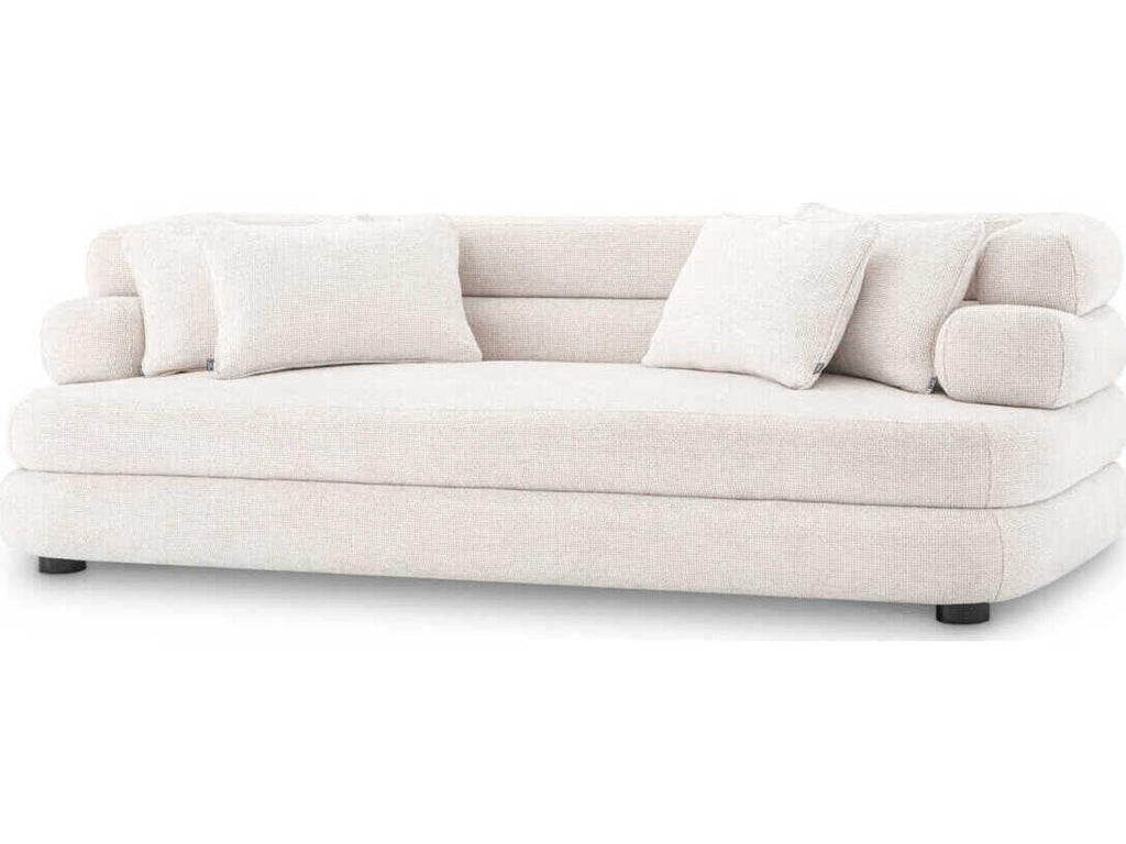 Malaga 3-Seat Polyester Blend Sofa in Lyssa Off-White