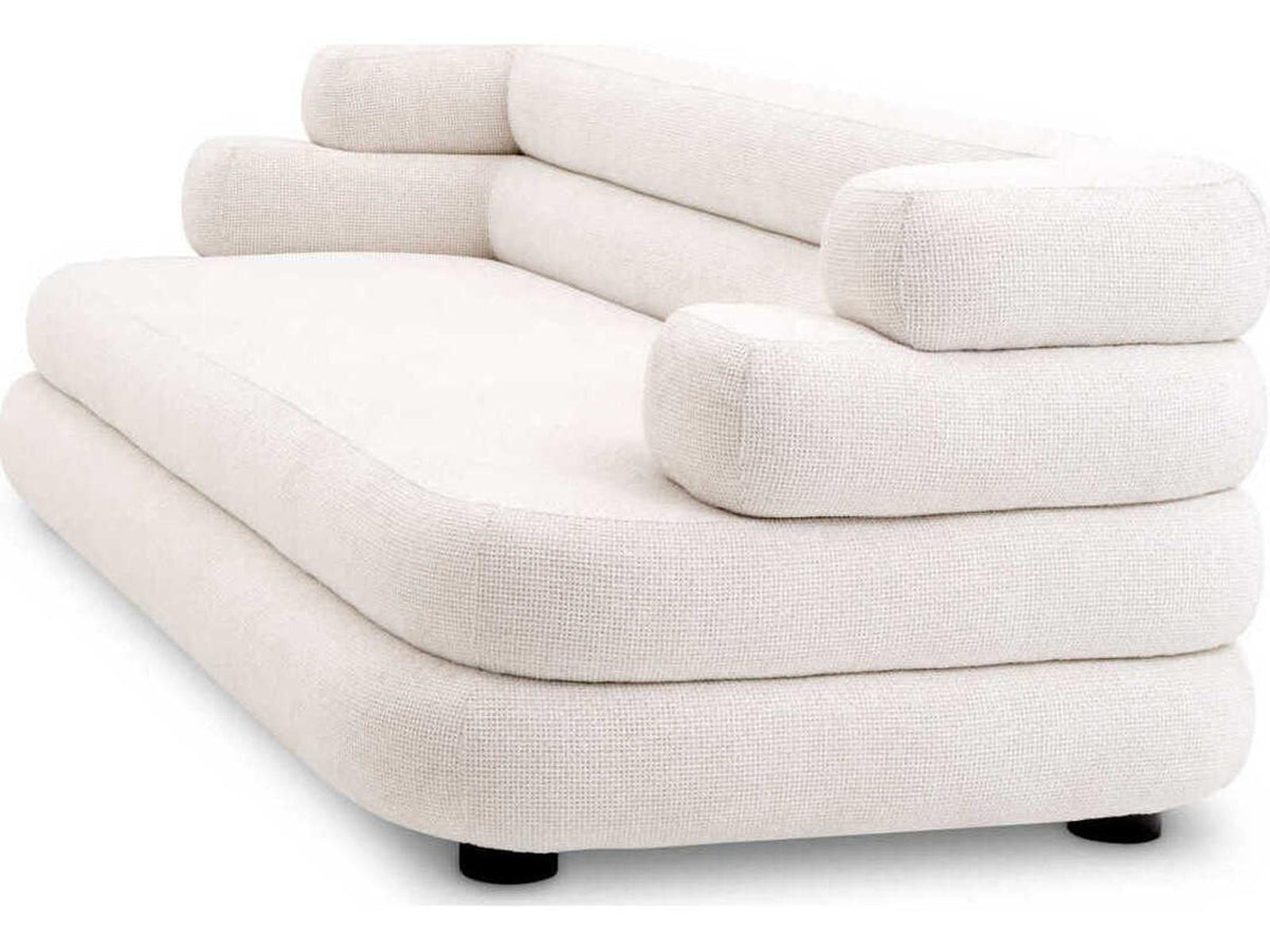Malaga 3-Seat Polyester Blend Sofa in Lyssa Off-White