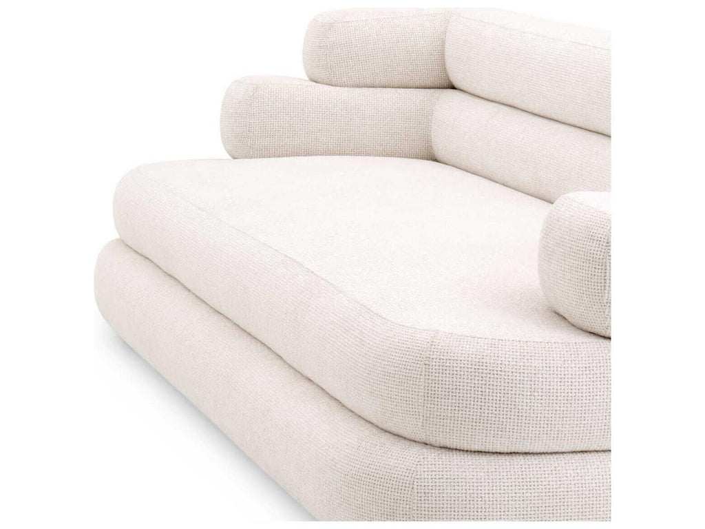 Malaga 3-Seat Polyester Blend Sofa in Lyssa Off-White