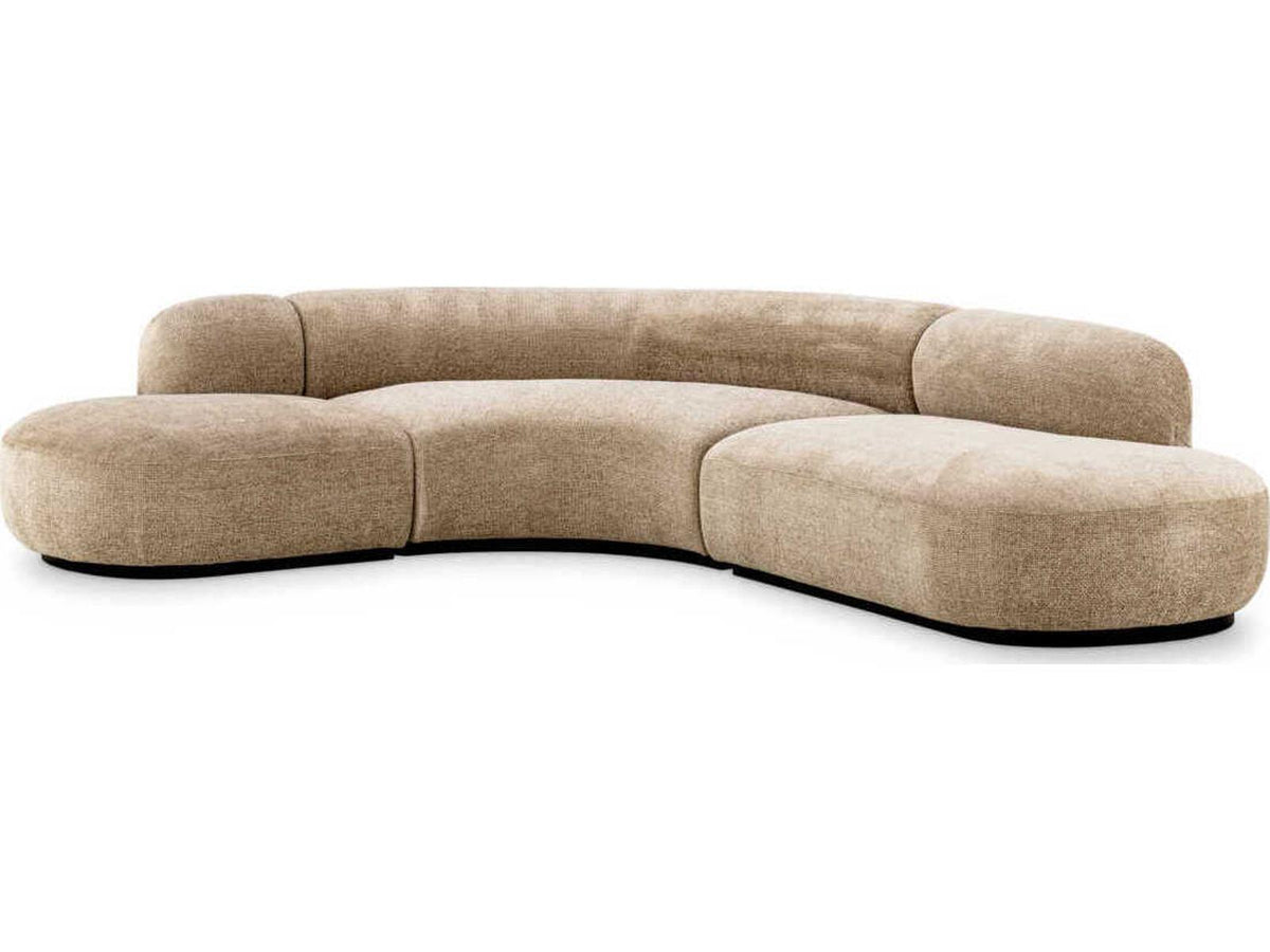 Sofa Bj?rn L 3-Seat Lyssa Sand Upholstered Sofa with Black Base