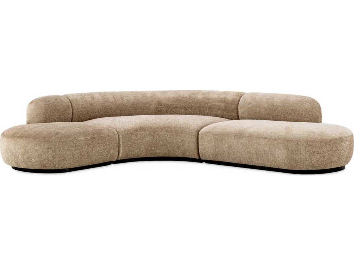 Sofa Bj?rn L 3-Seat Lyssa Sand Upholstered Sofa with Black Base