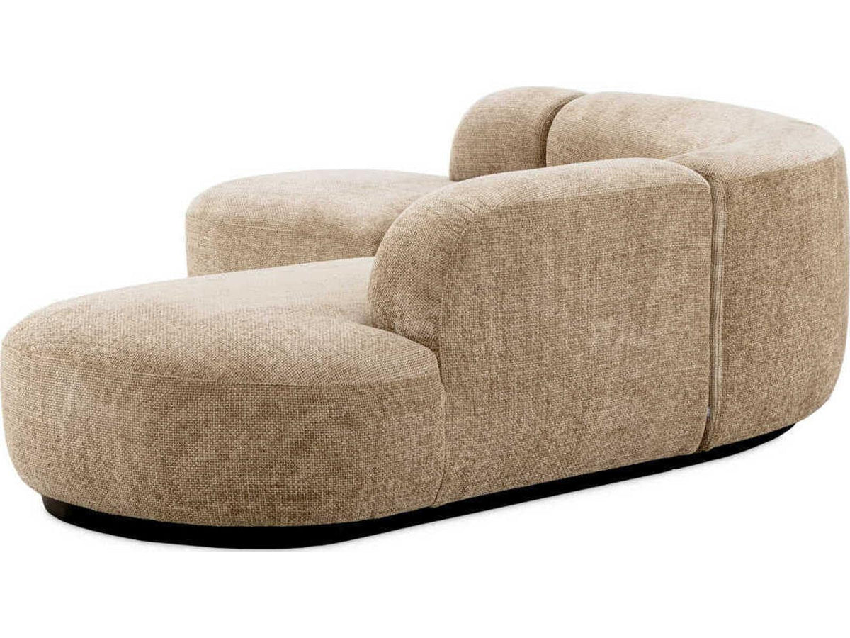 Sofa Bj?rn L 3-Seat Lyssa Sand Upholstered Sofa with Black Base