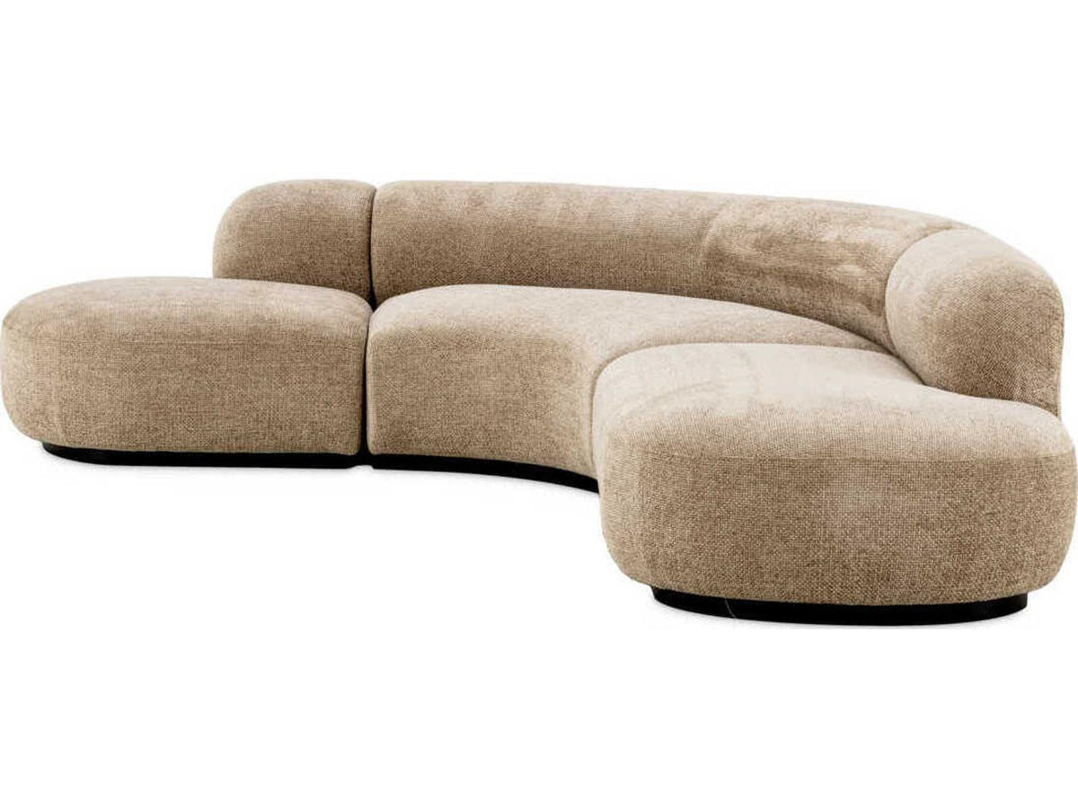 Sofa Bj?rn L 3-Seat Lyssa Sand Upholstered Sofa with Black Base