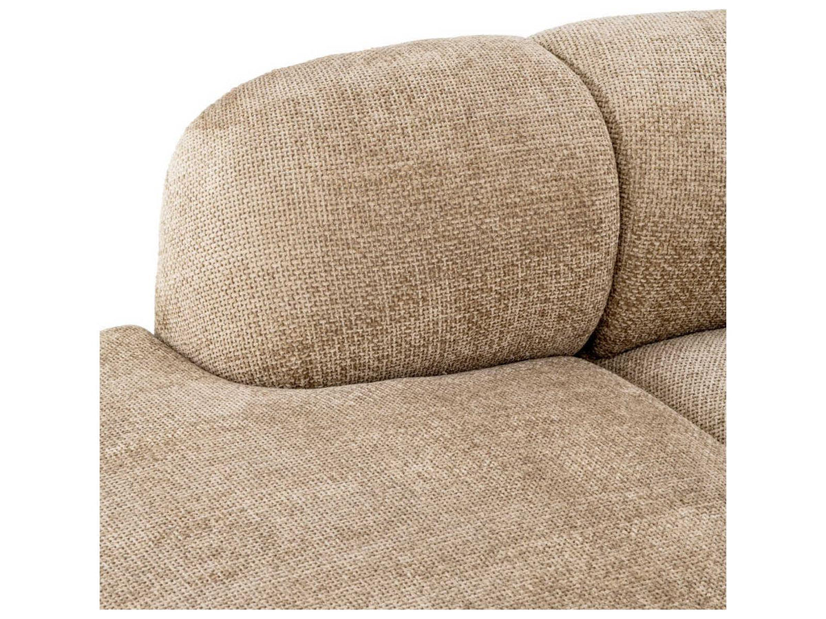 Sofa Bj?rn L 3-Seat Lyssa Sand Upholstered Sofa with Black Base