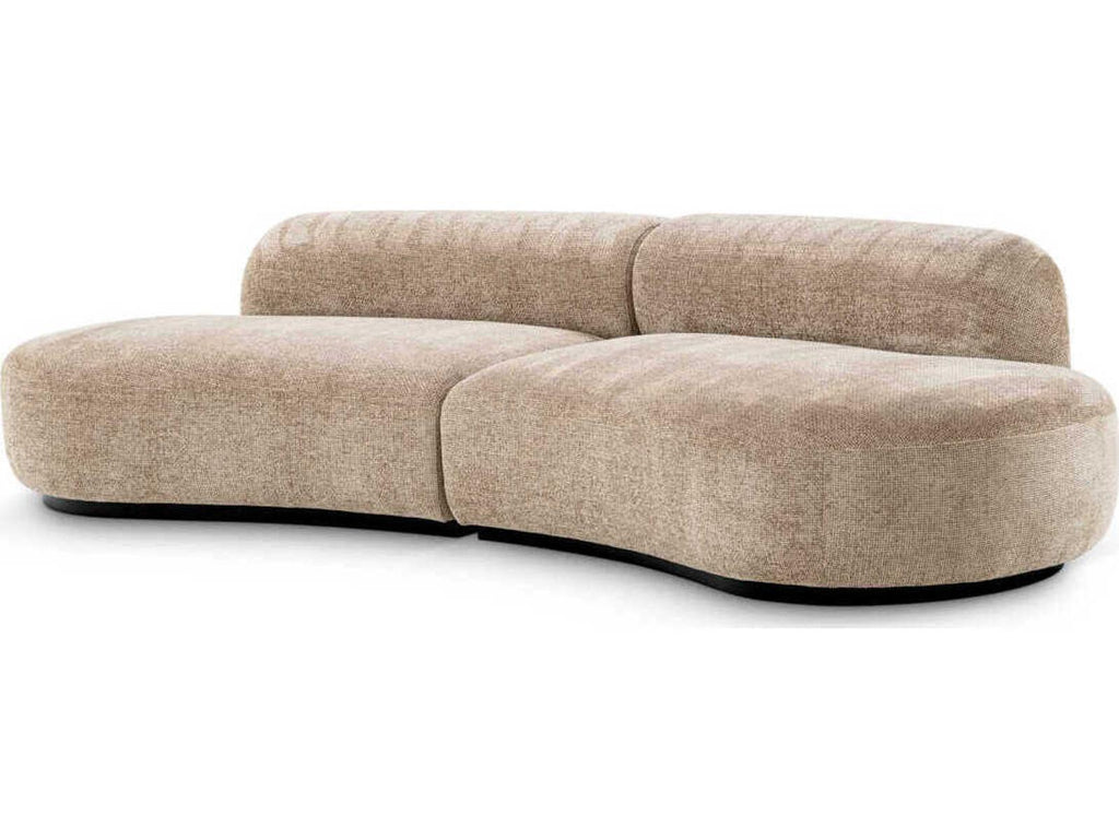 Bjorn S 3-Seat Lyssa Sand Fabric Sofa with Black Base