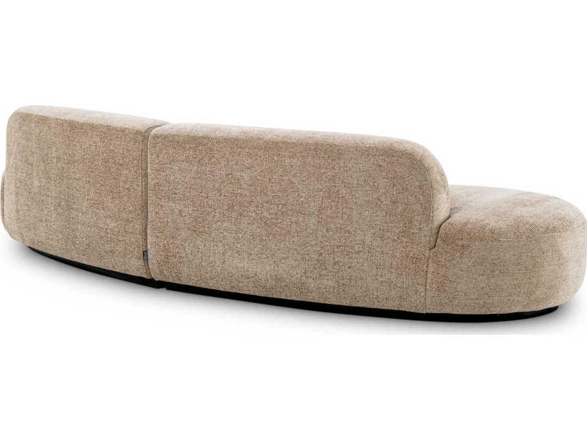 Bjorn S 3-Seat Lyssa Sand Fabric Sofa with Black Base