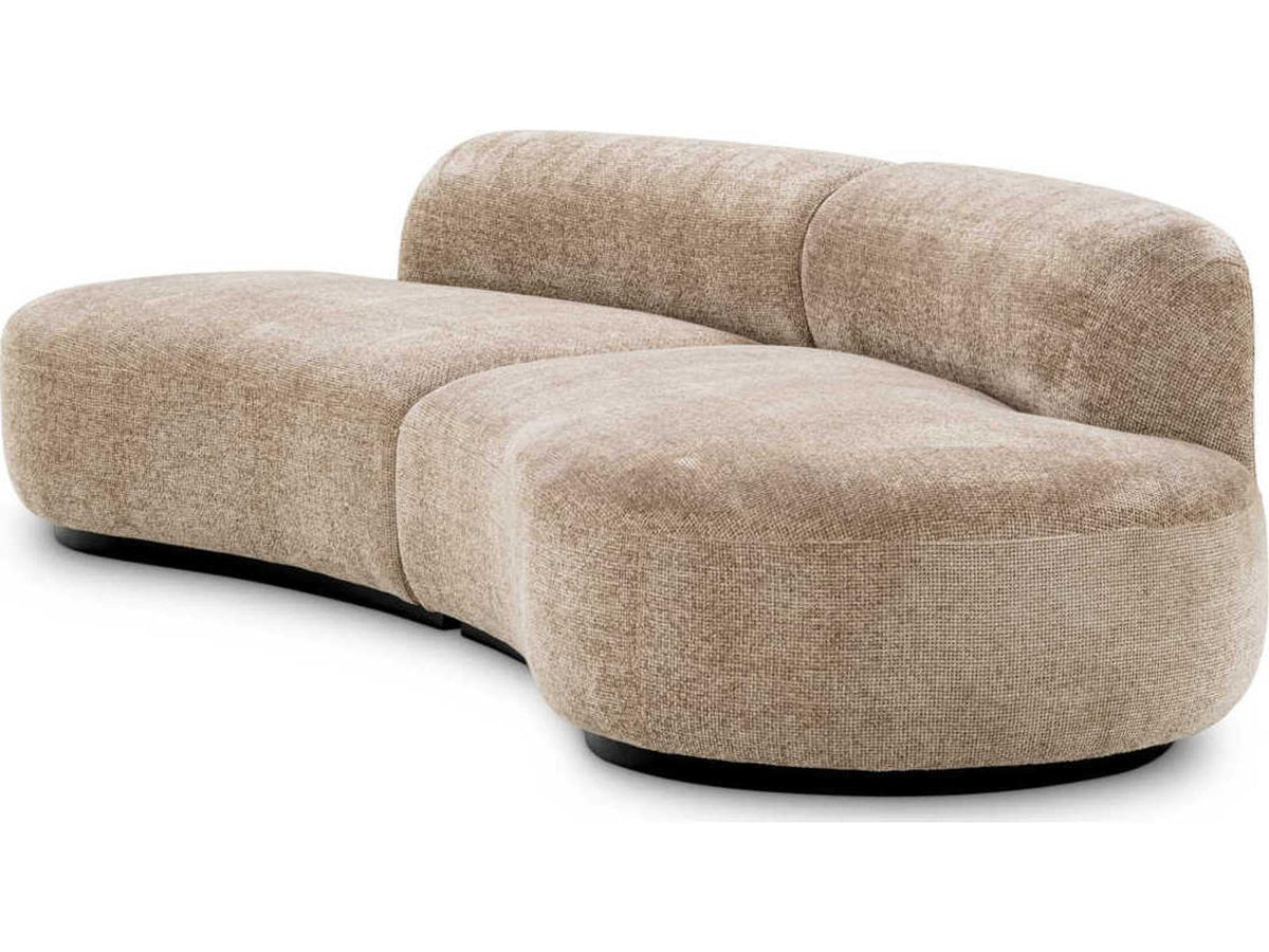 Bjorn S 3-Seat Lyssa Sand Fabric Sofa with Black Base