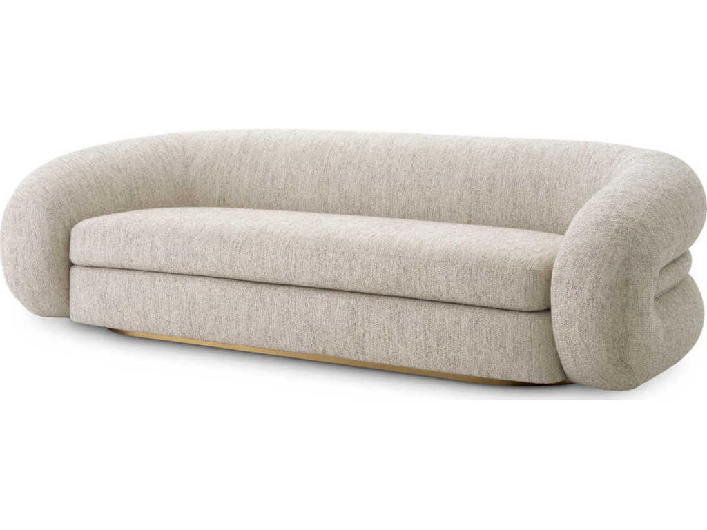 Cosenza 3-Seat Light Grey Fabric Sofa