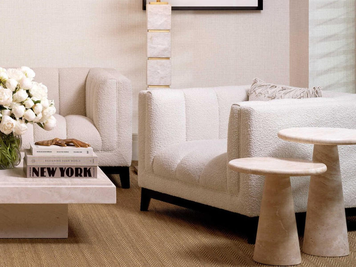 Adriana Large Travertine Round Side Table