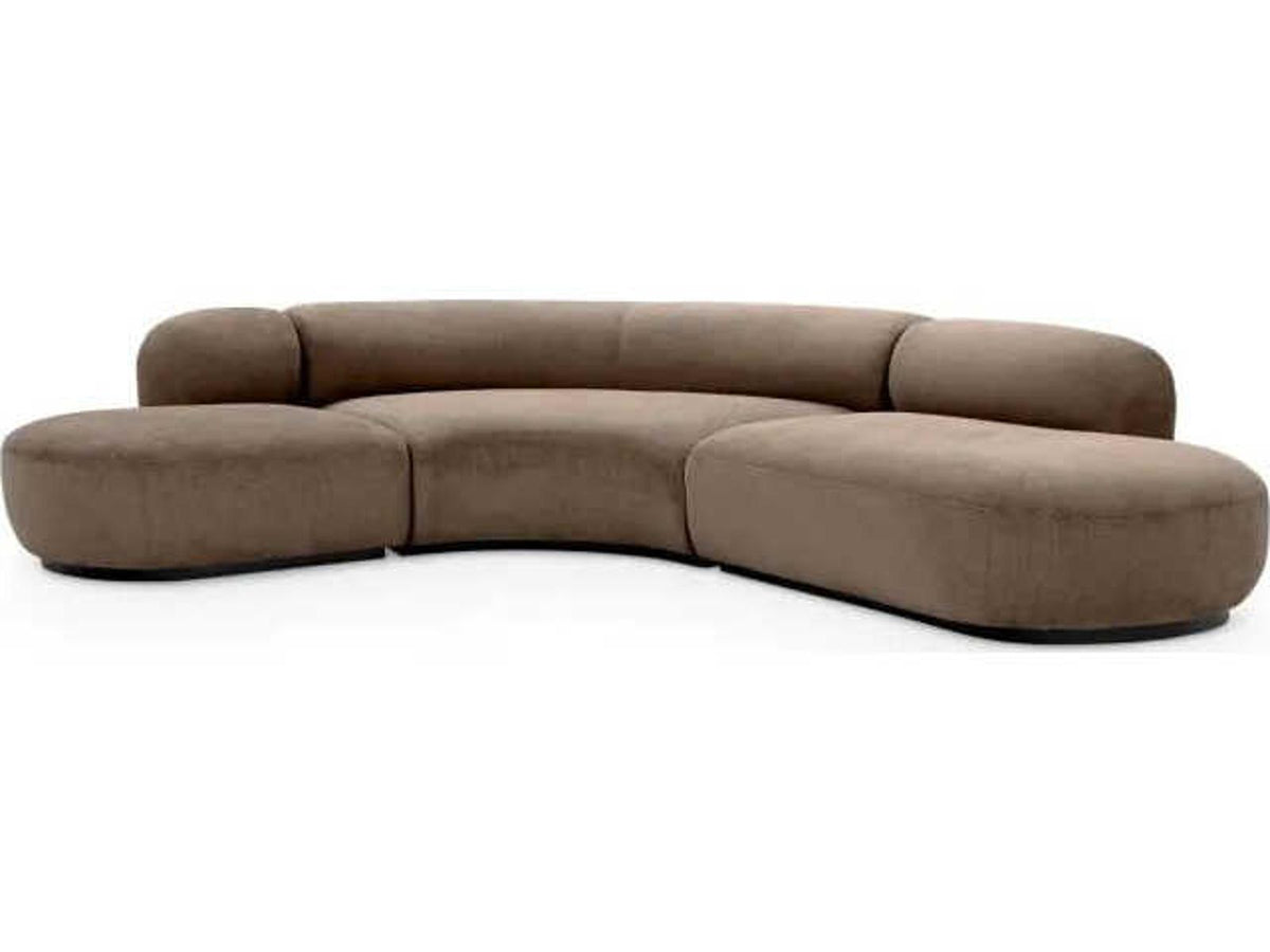 Bjorn 2-Piece Left Facing Gray Upholstered Sectional Sofa
