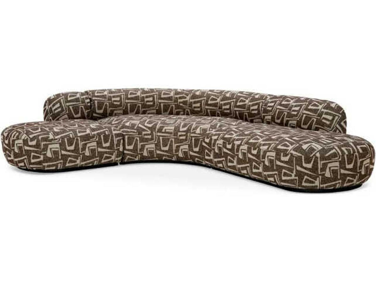 Bjorn 2-Piece Upholstered Sectional Sofa in Davenport Dark Brown