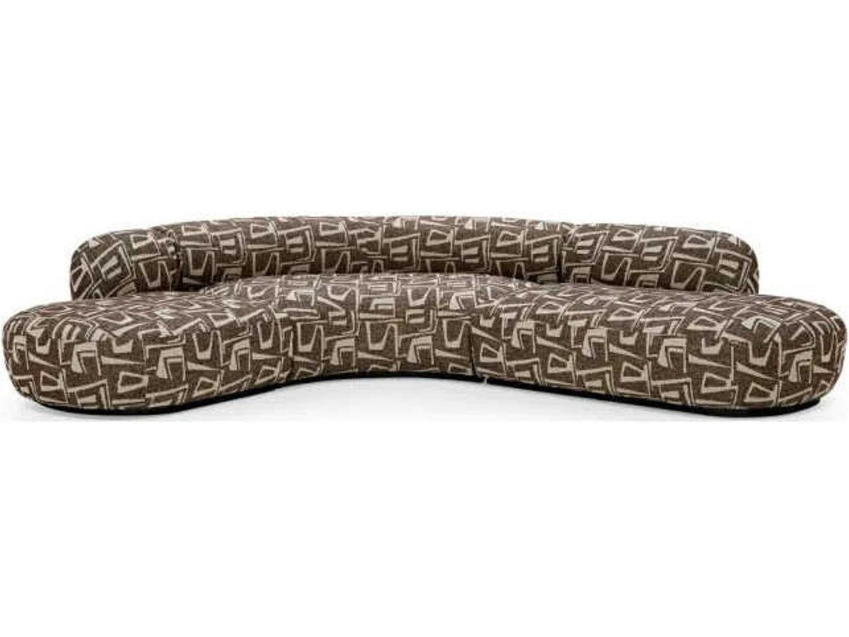 Bjorn 2-Piece Upholstered Sectional Sofa in Davenport Dark Brown