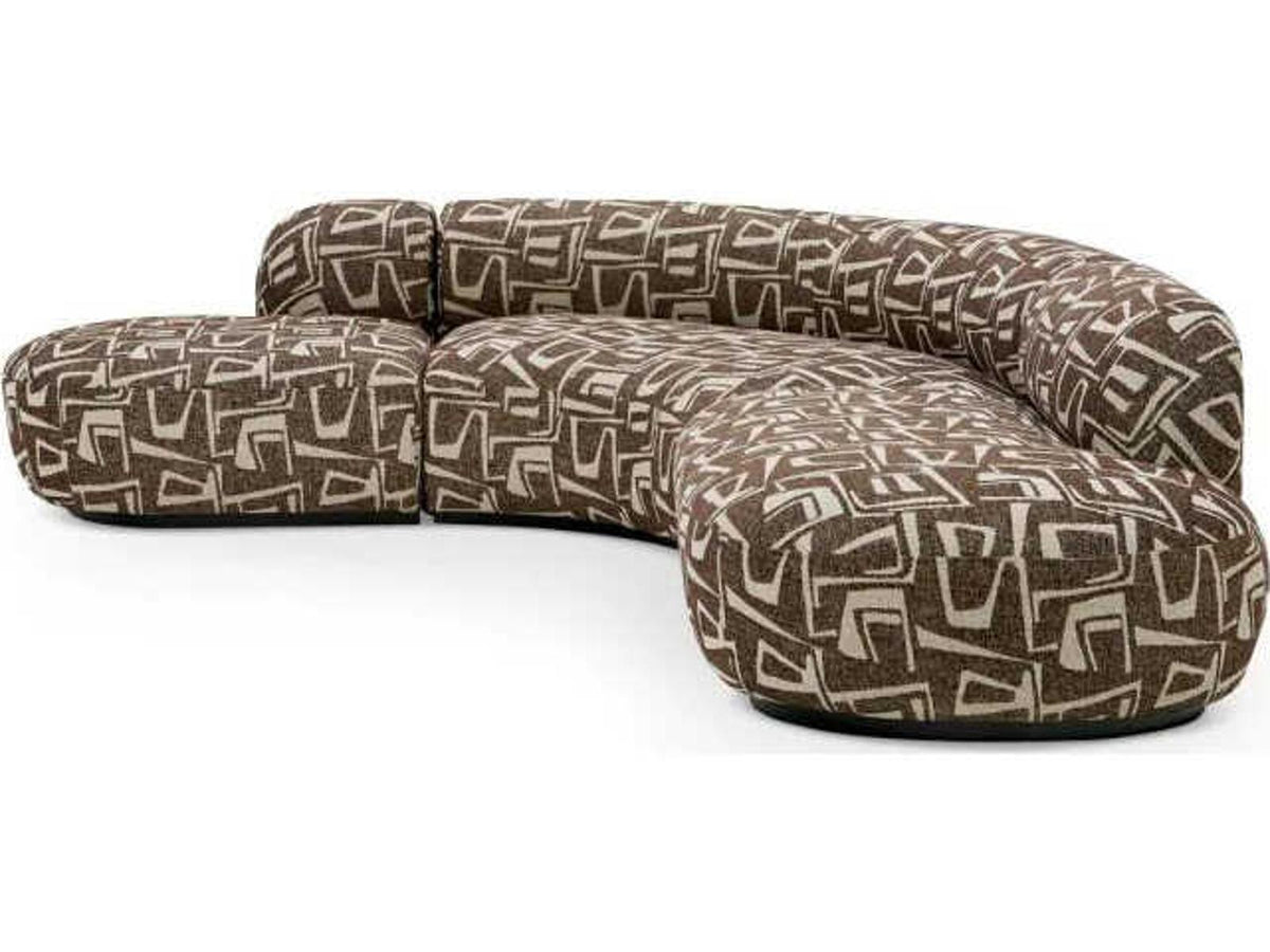 Bjorn 2-Piece Upholstered Sectional Sofa in Davenport Dark Brown