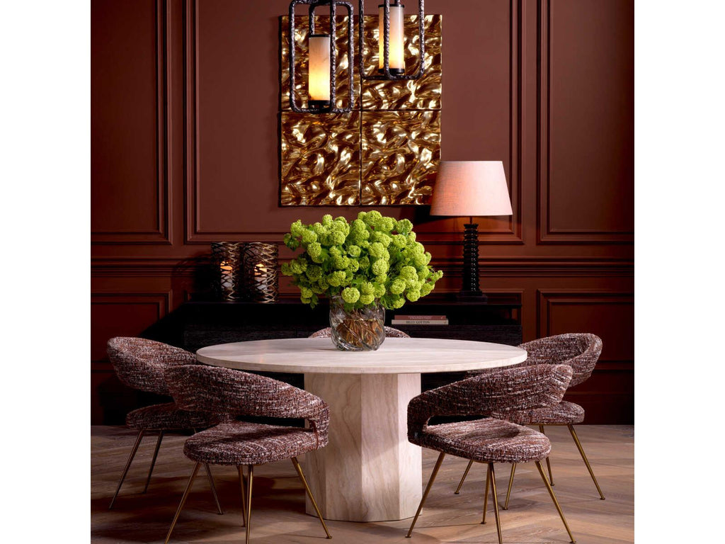 Florence Round Travertine Dining Table