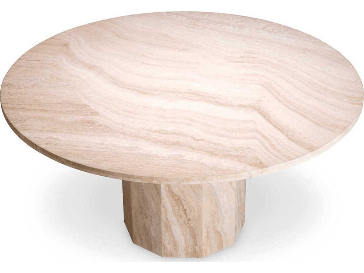 Florence Round Travertine Dining Table