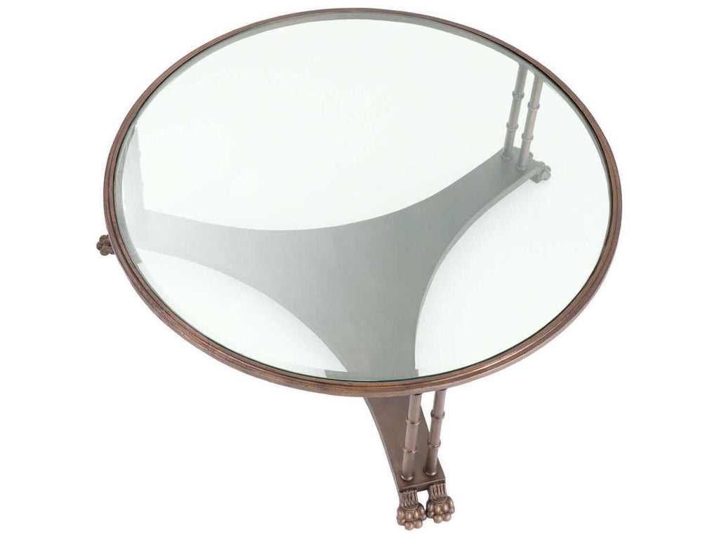 Lioness Round Bronze Bevelled Glass Coffee Table