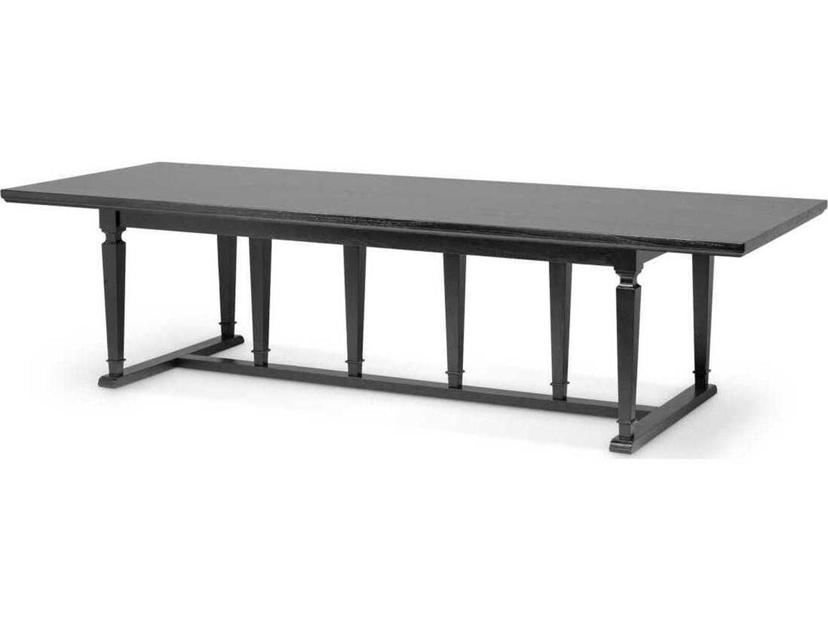 Americana 118-Inch Rectangle Dining Table in Black Veneer Open Grain