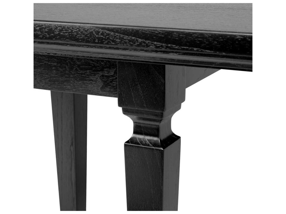 Americana 118-Inch Rectangle Dining Table in Black Veneer Open Grain