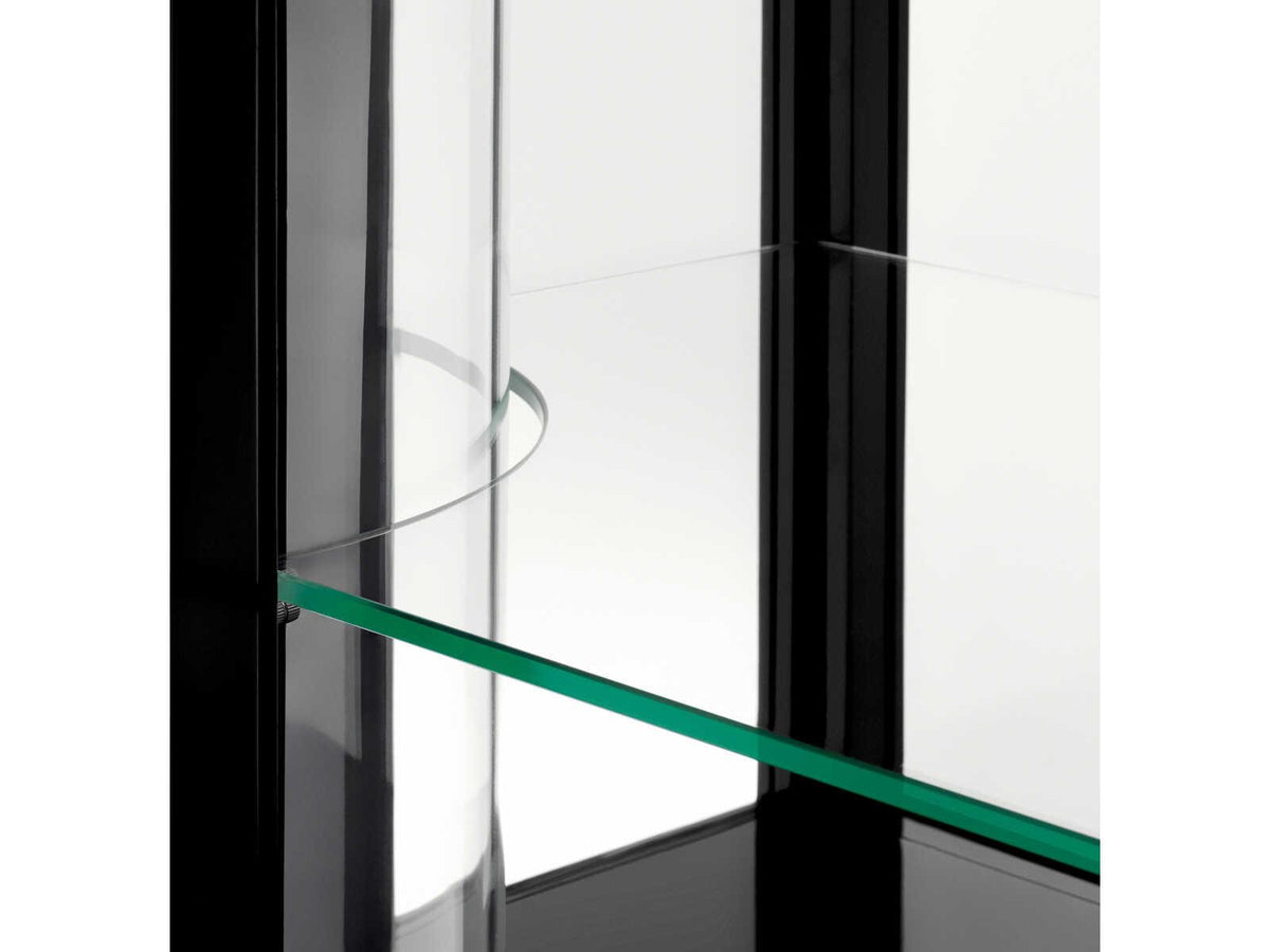 Gala Rectangular Black Console Table with Clear Glass Shelves