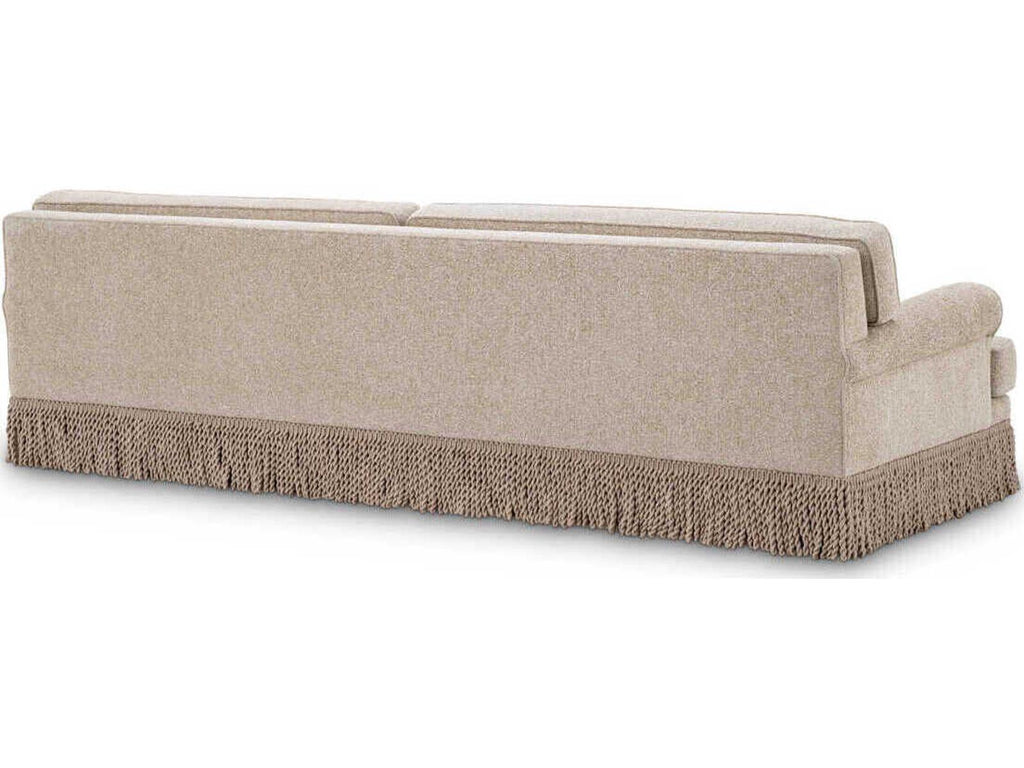Madison Metropolitan Collection Palmer Beige Upholstered Sofa with Fringe