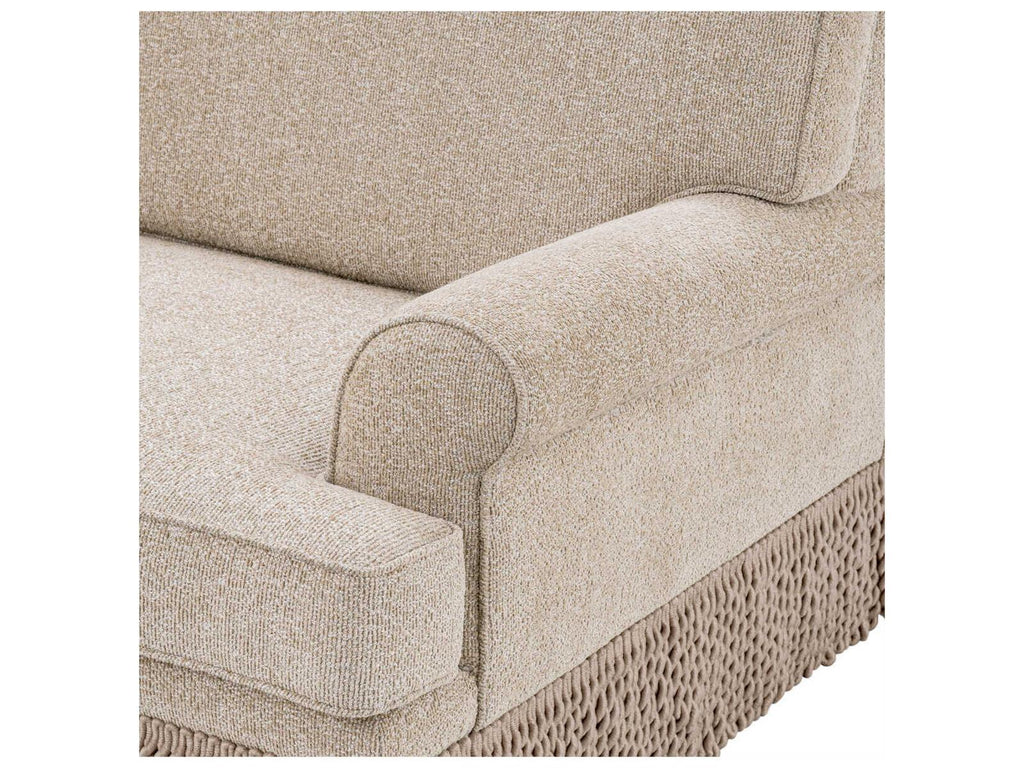 Madison Metropolitan Collection Palmer Beige Upholstered Sofa with Fringe