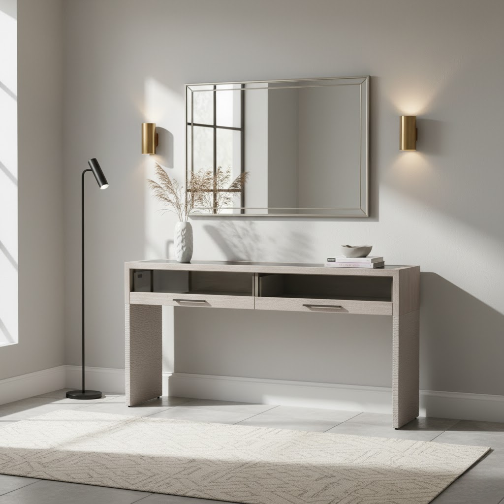John Richard Galicia Two-Drawer Lighted Console Table