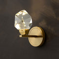 Faceted Crystal Masonry Brass Wall Sconce
