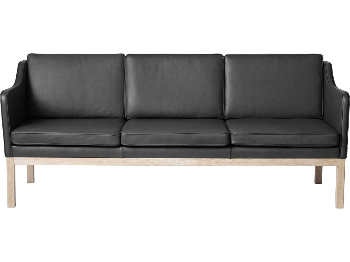 MK46 Black Leather Sofa