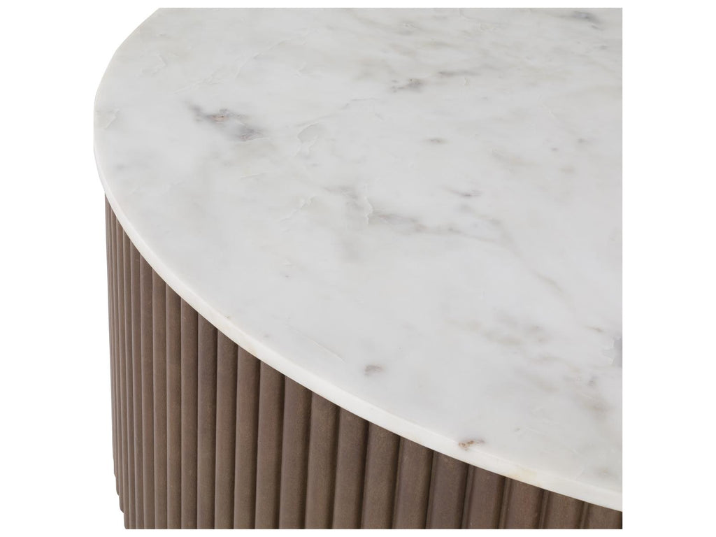 Dimitri Round Marble Coffee Table with Aged Gold Base