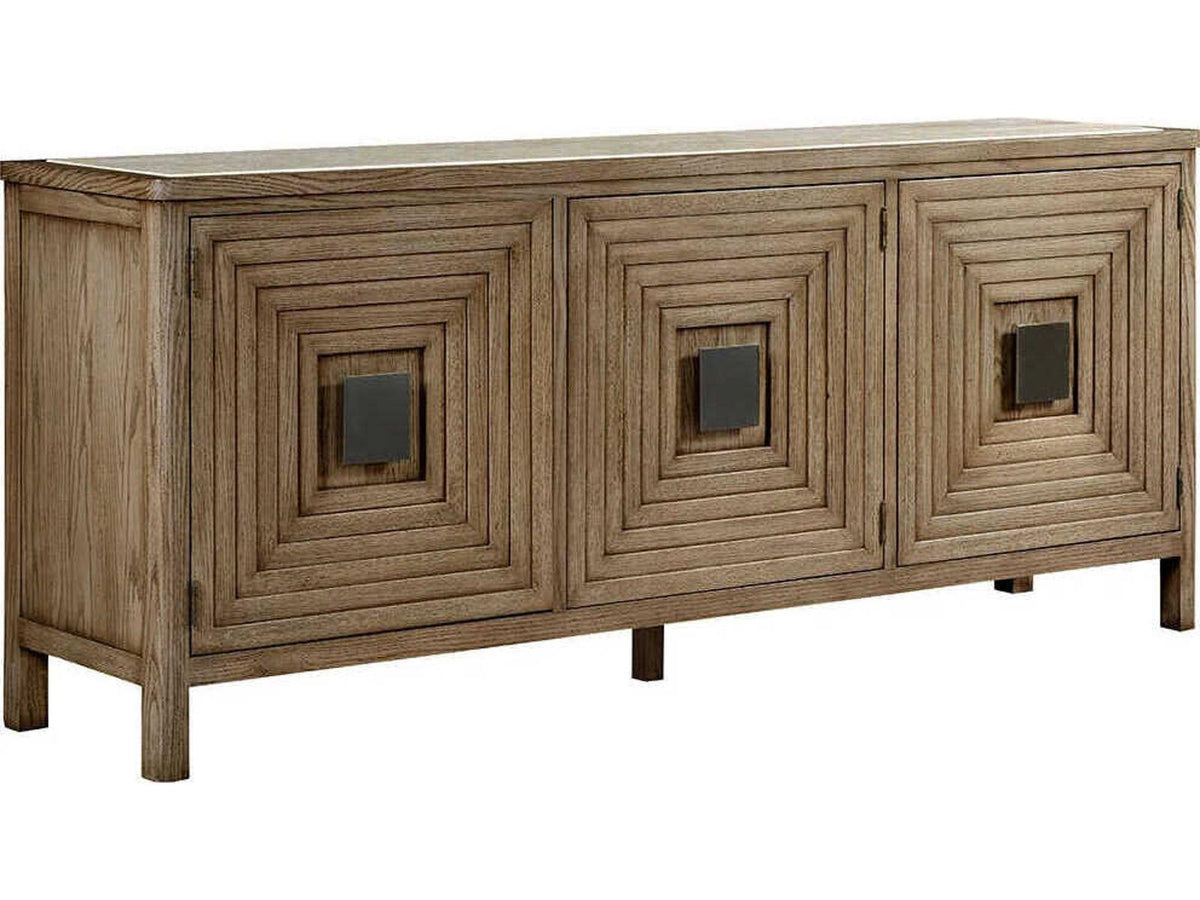 Monogram 84 Inch Oak Wood Sideboard in French Oak