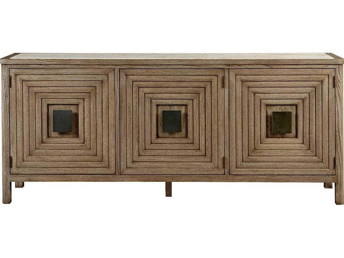 Monogram 84 Inch Oak Wood Sideboard in French Oak