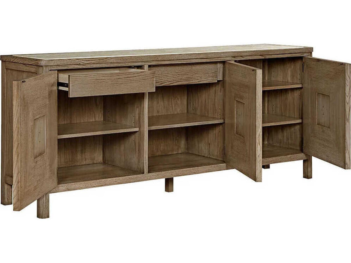 Monogram 84 Inch Oak Wood Sideboard in French Oak