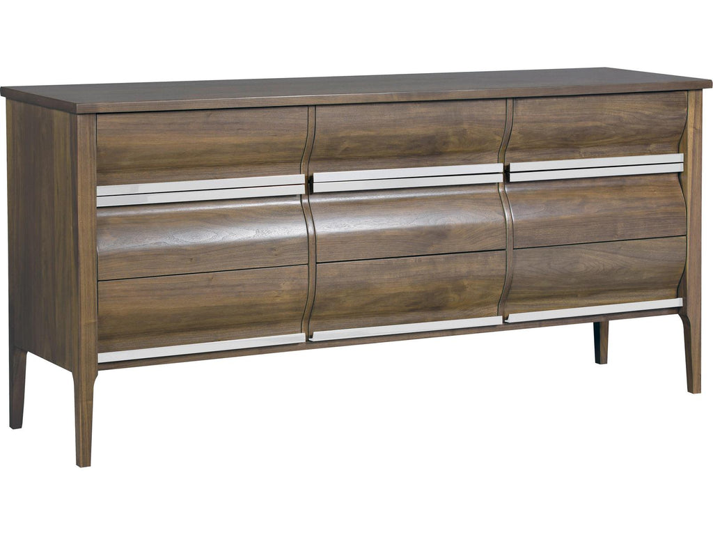 Monogram Heatherwood 9-Drawer Double Dresser in Brown Walnut