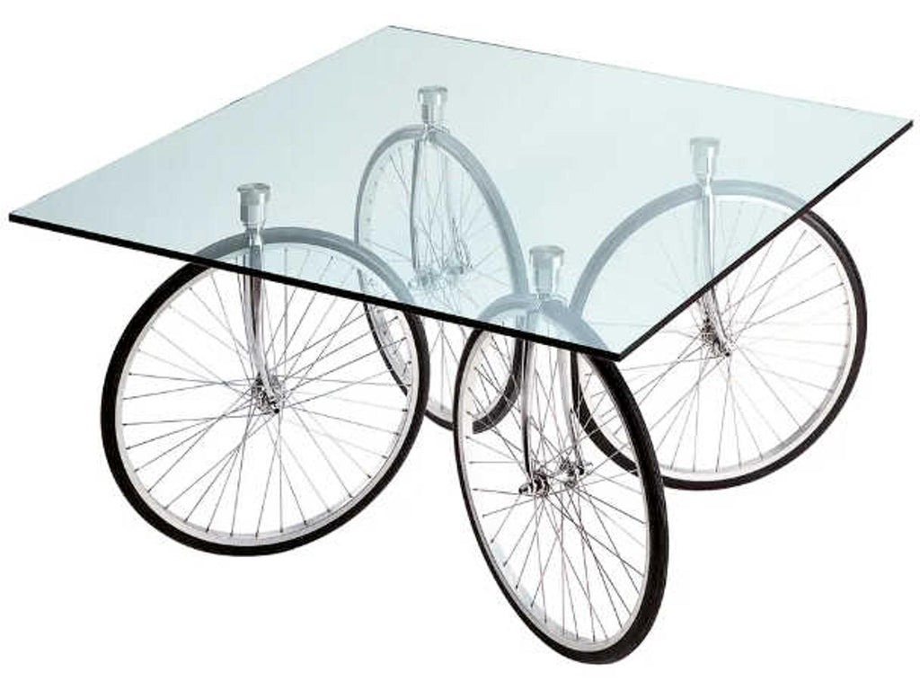 Tour Square Glass Stainless Steel Dining Table