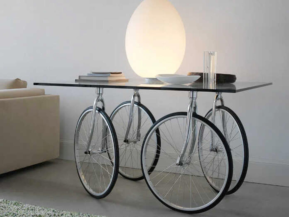 Tour Square Glass Stainless Steel Dining Table