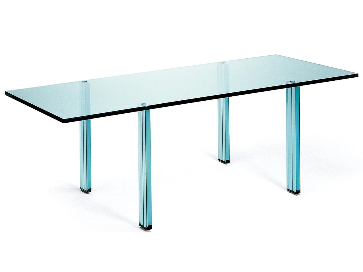 Teso Rectangular Glass Transparent Dining Table