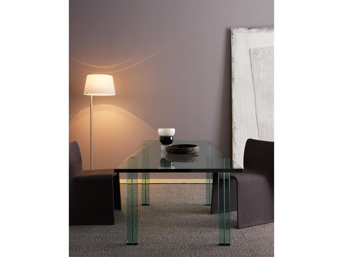 Teso Rectangular Glass Transparent Dining Table