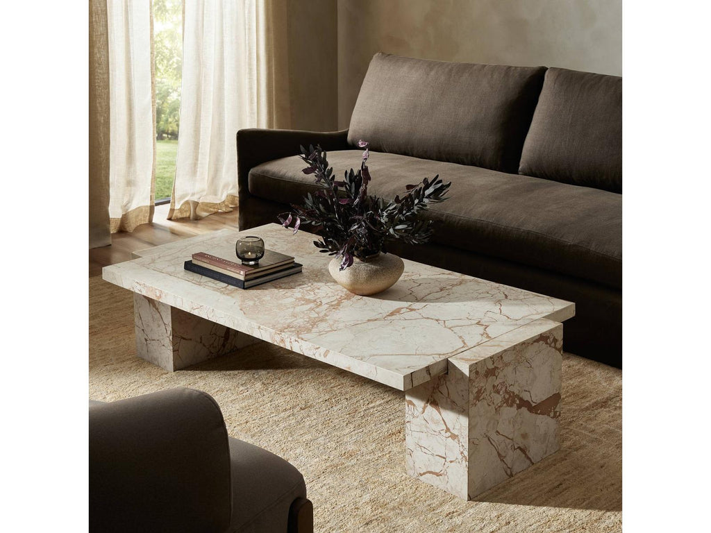 Element Rectangular Desert Taupe Marble Coffee Table