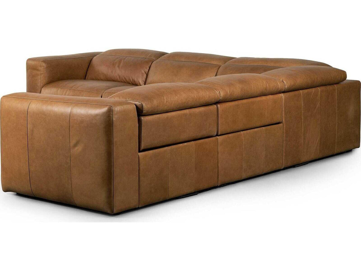 Radley 5-Piece Modular Top-Grain Leather Power Reclining Sectional in Sonoma Butterscotch