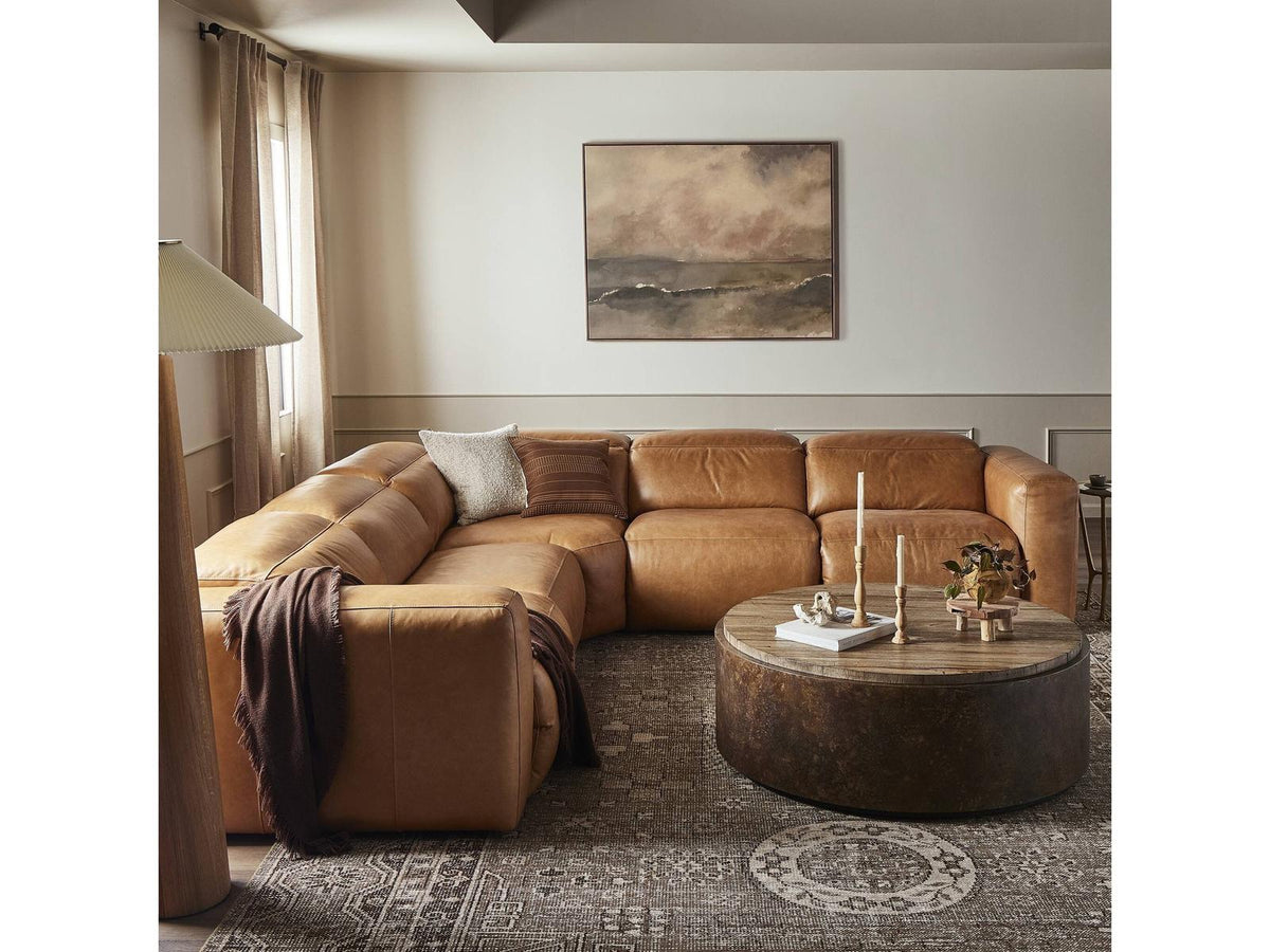 Globetrotter Radley 5 - Piece Reclining Brown Leather Sectional Sofa