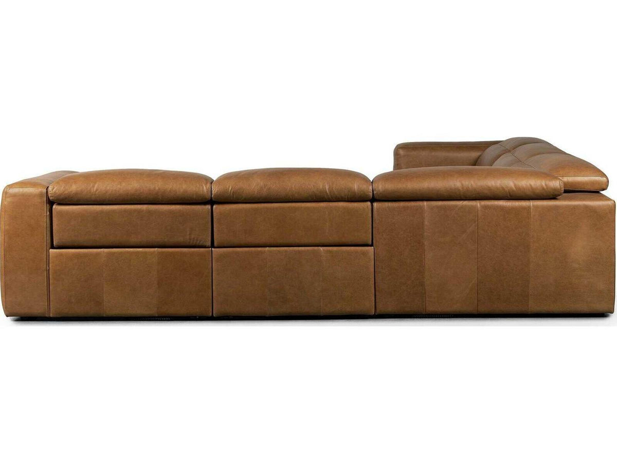 Globetrotter Radley 5 - Piece Reclining Brown Leather Sectional Sofa