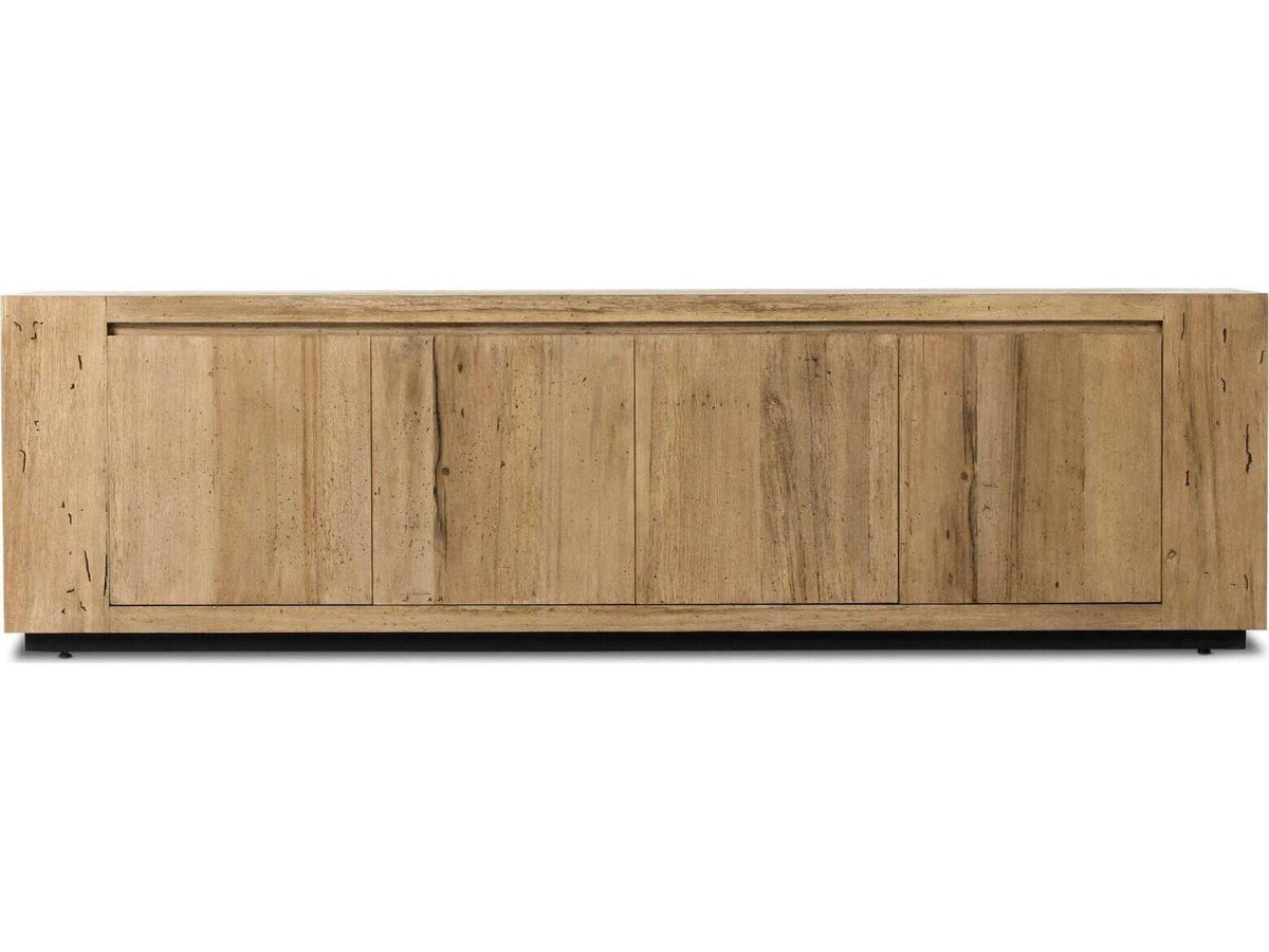 Wesson Abaso 94-Inch Hardwood Media Console in Black Rustic Wormwood Oak