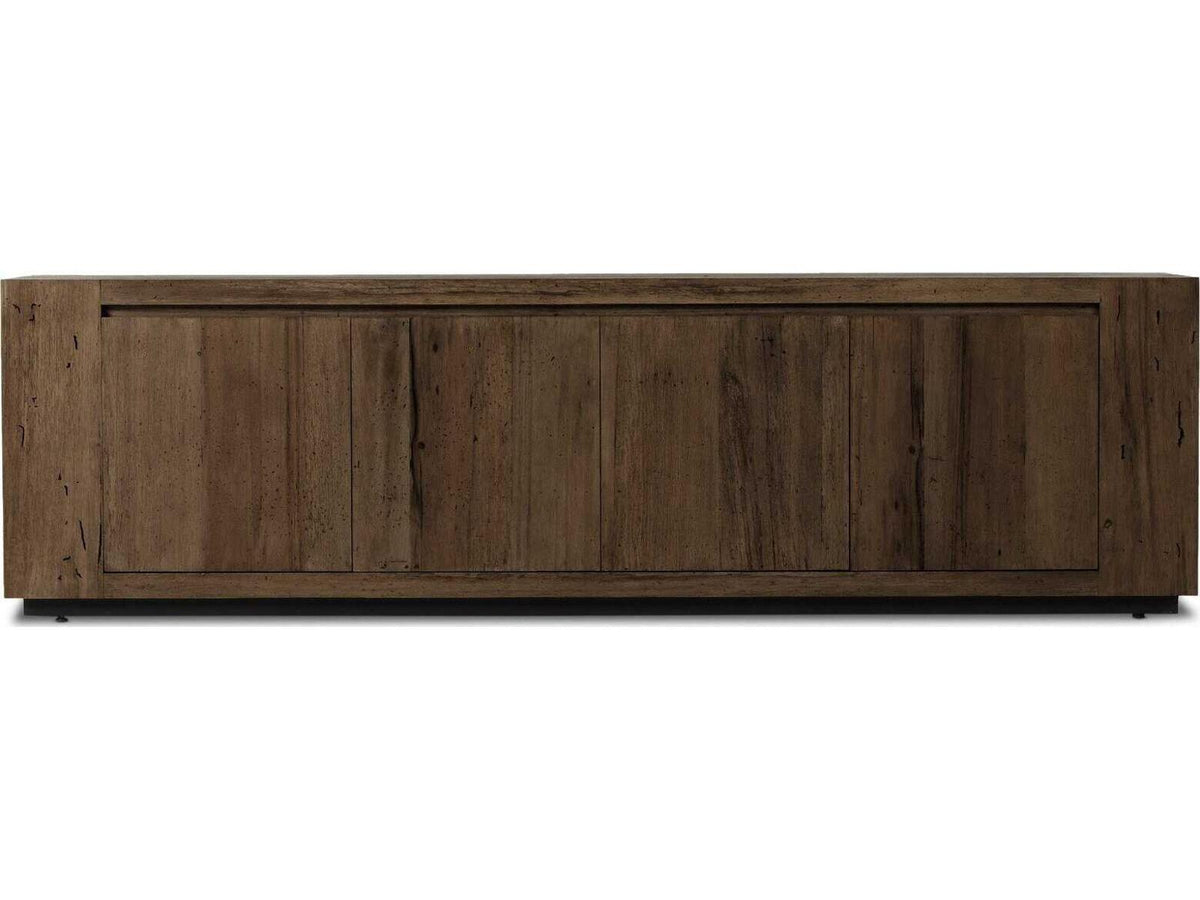 Wesson Abaso 94 Inch Media Console in Black Ebony Rustic Wormwood Oak
