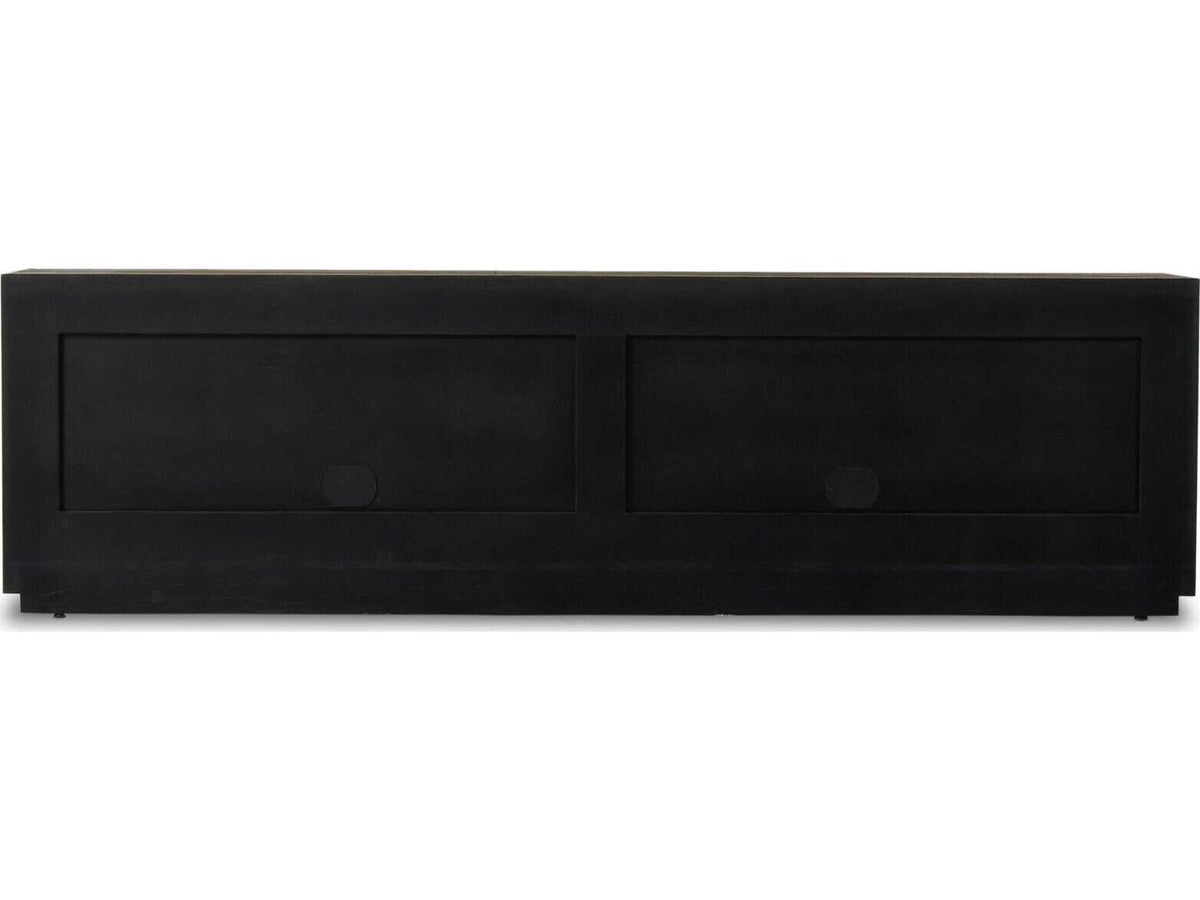 Wesson Abaso 94 Inch Media Console in Black Ebony Rustic Wormwood Oak