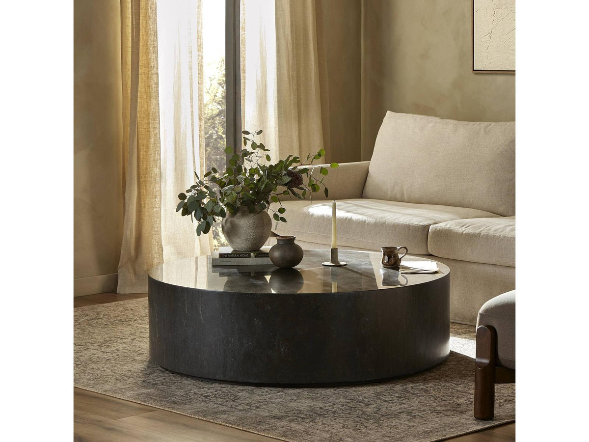 Hughes Round Bluestone Coffee Table