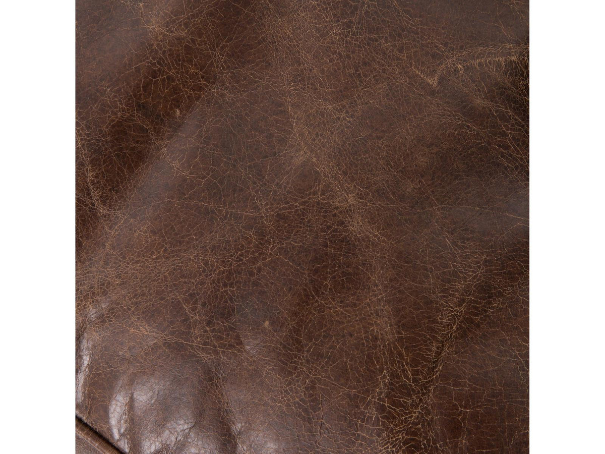 Carnegie 3-Seat Top-Grain Leather Chesterfield Sofa in Cigar Brown
