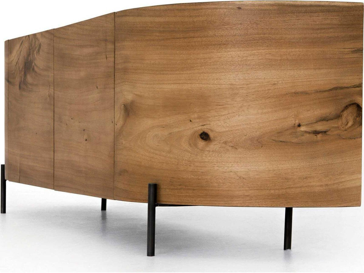 Wesson Lunas Console Table in Gold Guanacaste and Bronzed Iron