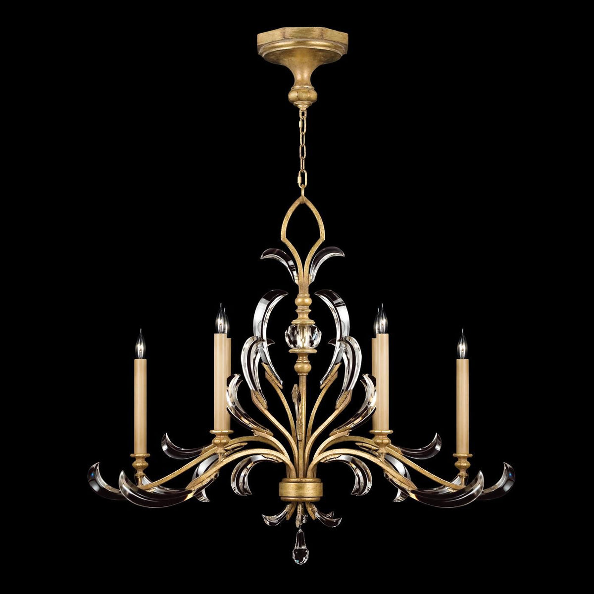 Fine Art Lamps Beveled Arcs 44 Inch 6 Light Chandelier Cp100245