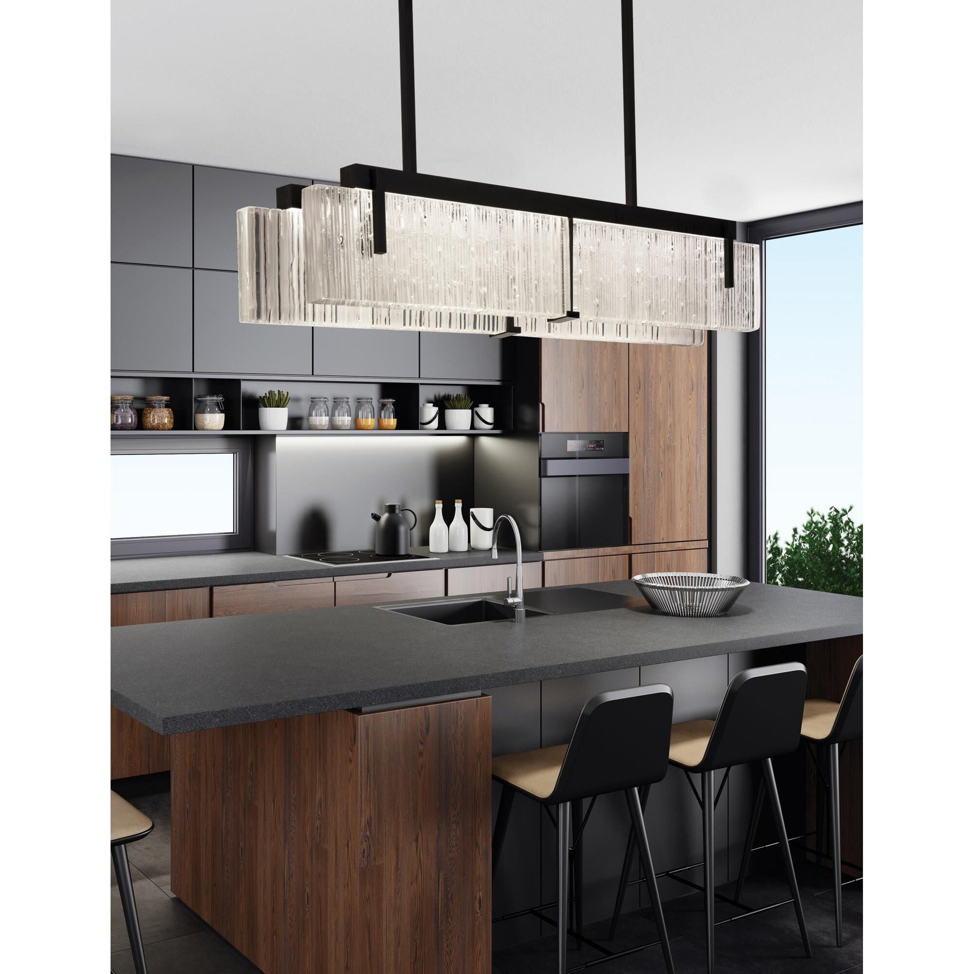 Fine Art Lamps Terra 52 Inch 4 Light Led Linear Suspension Light Cp751235